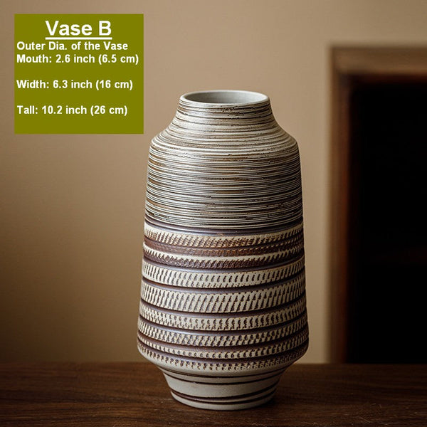 Modern Bouquet Flower Vases, Centerpiece on Dining Table, Handmade Pottery Flower Vases Urn, Water Holding Flower Vases, Large Flower Vase on Table-Grace Painting Crafts