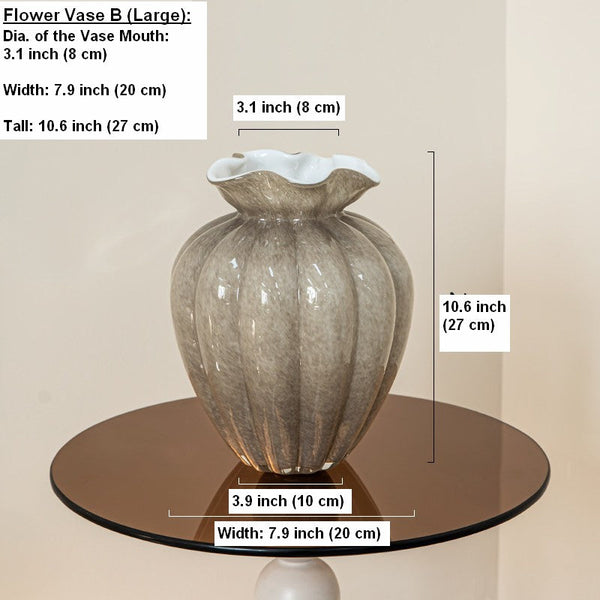 Handmade Liuli Vases, Color Glaze Vase, Contemporary Vases for Modern Home Decor, Glass Bud Vases, Centerpiece Vases on Table-Grace Painting Crafts