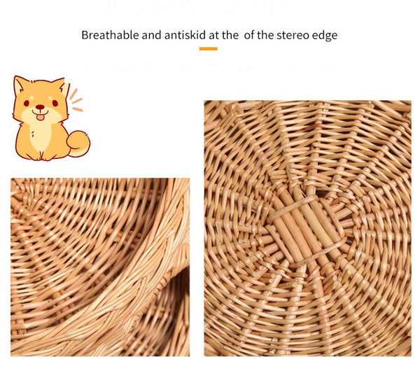 Triple-Layer Cat Bed, Large Cat House Basket with Washable Cushion for Indoor Cats and Dogs-Grace Painting Crafts