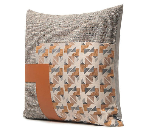Modern Throw Pillows for Living Room, Large Simple Modern Pillows, Decorative Modern Sofa Pillows, Brown Orange Modern Throw Pillows for Couch-Grace Painting Crafts
