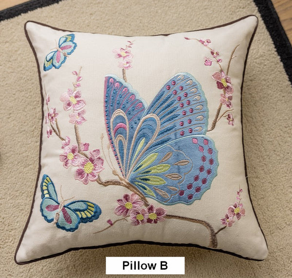 Modern Decorative Pillows for Couch, Butterfly Dragonfly Cotton and linen Pillow Cover, Decorative Throw Pillows for Living Room, Decorative Sofa Pillows-Grace Painting Crafts
