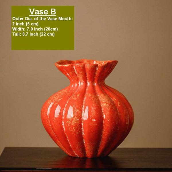 Handmade Water Holding Flower Vases, Modern Flower Vase Centerpiece on Table, Porcelain Flower Vases, Ceramic Bouquet Vases-Grace Painting Crafts