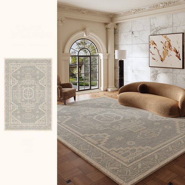 Contemporary Abstract Rugs Next to Bed, Geometric Modern Carpets for Office, Vintage Soft Turkish Rug for Living Room, Large Modern Rugs under Dining Room Table-Grace Painting Crafts