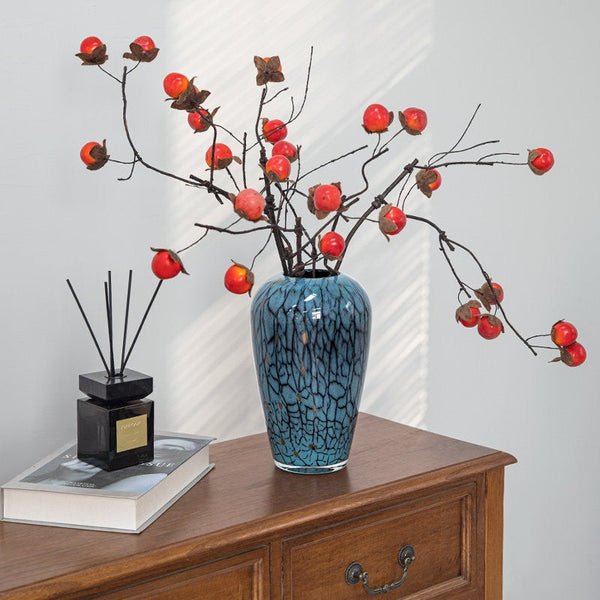Glass Bud Vases, Bouquet Flower Vase, Colored Glaze Vase for Modern Home Decor, Handmade Liuli Vases, Centerpiece Vases on Table-Grace Painting Crafts