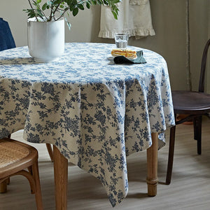 Vintage Rectangle Tablecloth for Dining Room Table, French Flower Pattern Tablecloth for Round Table, Rustic Farmhouse Table Cover for Kitchen-Grace Painting Crafts