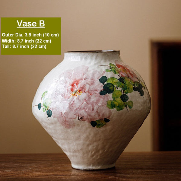 Modern Porcelain Flower Vases, Flower Vases on Table, Handmade Water Holding Flower Vases, Centerpiece on Dining Table, Ceramic Bouquet Vases-Grace Painting Crafts