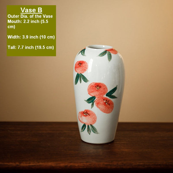 Handmade Water Holding Flower Vases, Modern Flower Vase Centerpiece on Table, Porcelain Flower Vases, Ceramic Bouquet Vases-Grace Painting Crafts