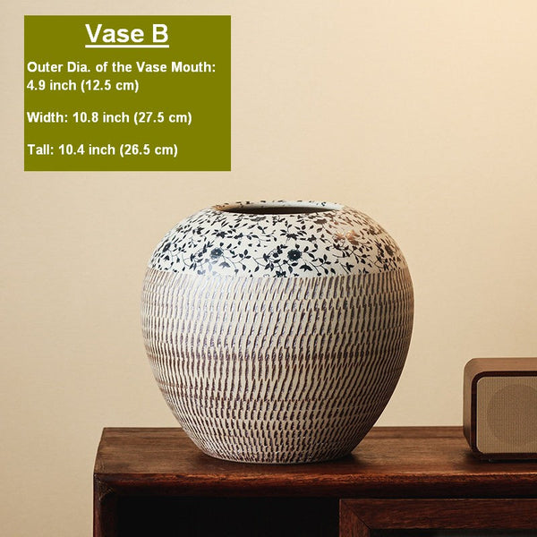 Large Pottery Flower Vases Urn, Centerpiece on Dining Table, Flower Vase on Table, Handmade Water Holding Flower Vases, Modern Bouquet Vases-Grace Painting Crafts