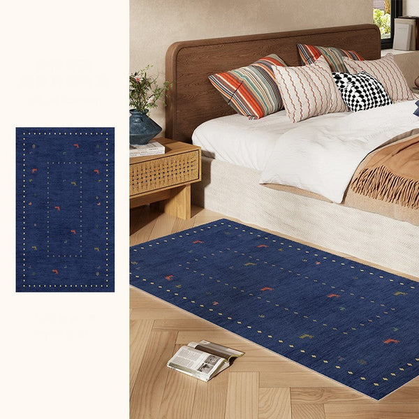 Modern Runner Rugs Next to Bed, Contemporary Runner Rugs for Living Room, Blue Runner Rugs for Hallway, Bathroom Runner Rugs, Kitchen Runner Rugs-Grace Painting Crafts