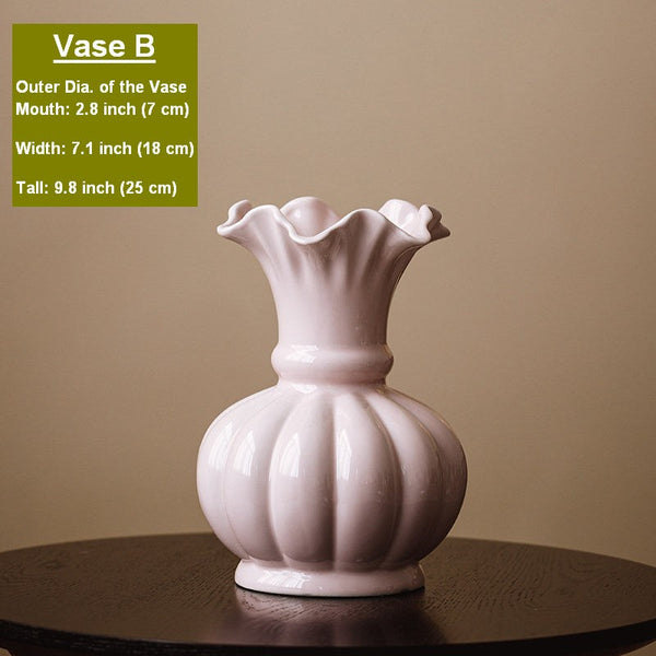 Handmade Water Holding Flower Vase, Ceramic Bud Vases, Small Flower Vases on Table, Rustic Porcelain Flower Vases-Grace Painting Crafts