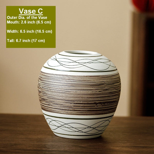 Centerpiece on Dining Table, Handmade Pottery Flower Vases Urn, Large Flower Vase on Table, Modern Bouquet Flower Vases, Water Holding Flower Vases-Grace Painting Crafts