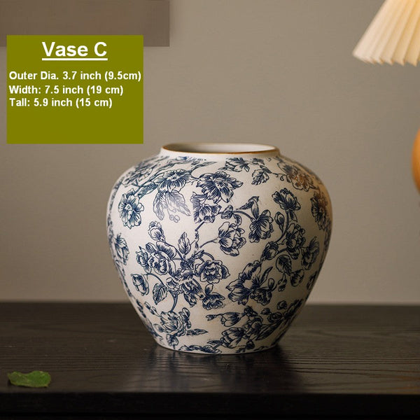 Porcelain Flower Vases, Modern Ceramic Bouquet Vases, Centerpiece on Dining Table, Flower Vase on Table, Handmade Water Holding Flower Vases-Grace Painting Crafts