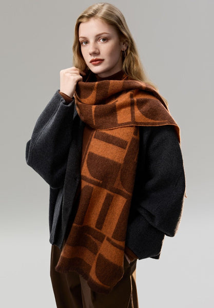 Casual Scarf for Women, Modern Wool Scarf for Women, Fashion Designer Scarf, Cold Weather Scarf, Winter Scarf, Soft Cashmere Scarf for Women-Grace Painting Crafts