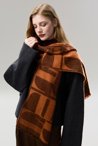 Casual Scarf for Women, Modern Wool Scarf for Women, Fashion Designer Scarf, Cold Weather Scarf, Winter Scarf, Soft Cashmere Scarf for Women-Grace Painting Crafts