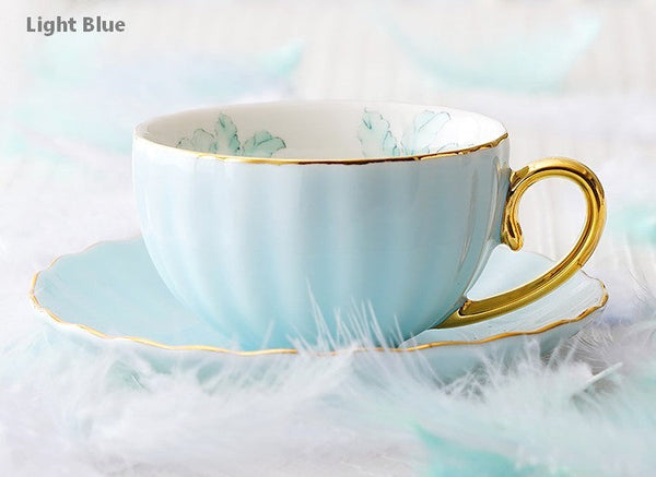Beautiful British Tea Cups, Unique Afternoon Tea Cups and Saucers, Elegant Ceramic Coffee Cups, Royal Bone China Porcelain Tea Cup Set-Grace Painting Crafts