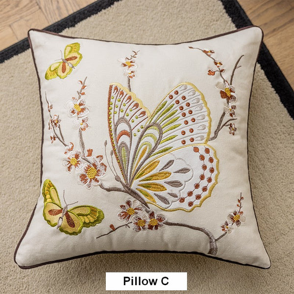 Modern Decorative Pillows for Couch, Butterfly Dragonfly Cotton and linen Pillow Cover, Decorative Throw Pillows for Living Room, Decorative Sofa Pillows-Grace Painting Crafts