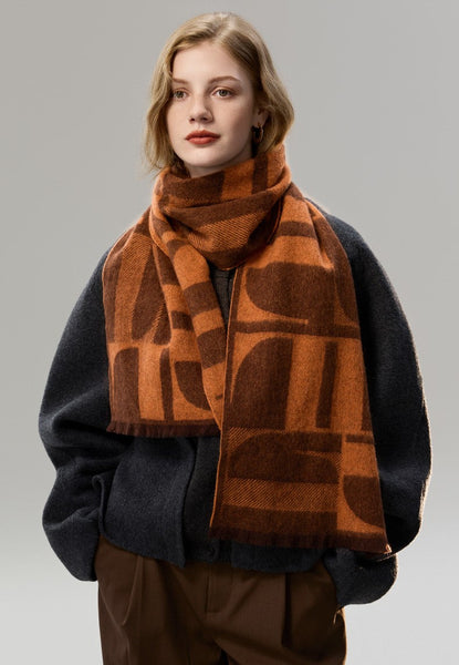 Casual Scarf for Women, Modern Wool Scarf for Women, Fashion Designer Scarf, Cold Weather Scarf, Winter Scarf, Soft Cashmere Scarf for Women-Grace Painting Crafts