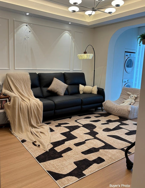 Large Modern Rugs for Living Room, Modern Rugs under Dining Room Table, Contemporary Abstract Rugs Next to Bed, Geometric Modern Carpets for Office-Grace Painting Crafts