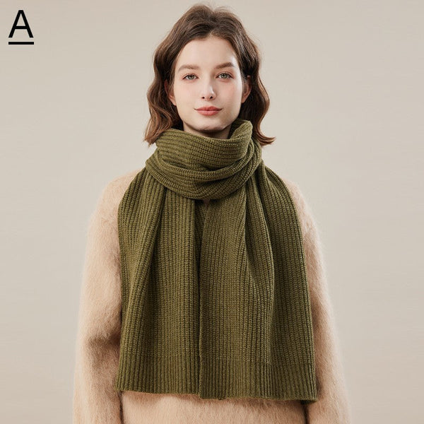 Casual Scarf for Women, Cold Weather Scarf, Warm Winter Scarf, Soft Cashmere Scarf for Women, Fashion Designer Scarf, Green White Grey Wool Scarf for Women-Grace Painting Crafts