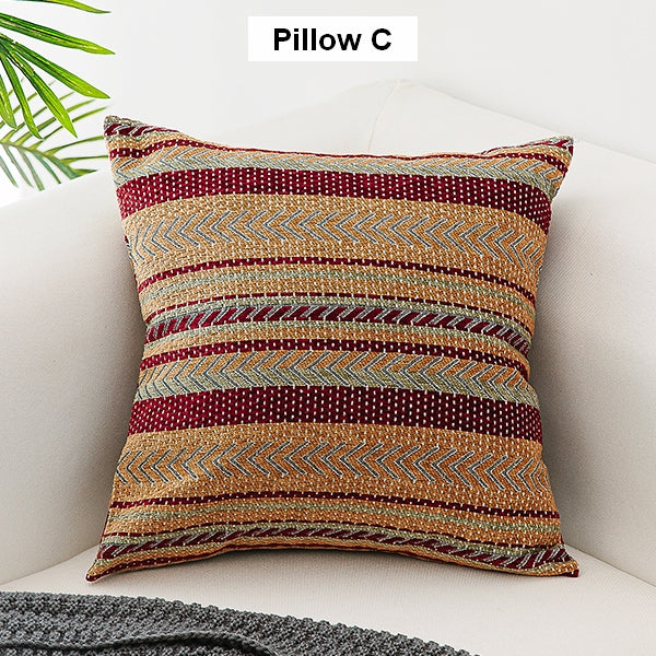 Large Geometric Pattern Chenille Throw Pillow for Couch, Bohemian Decorative Sofa Pillows, Modern Decorative Throw Pillows-Grace Painting Crafts
