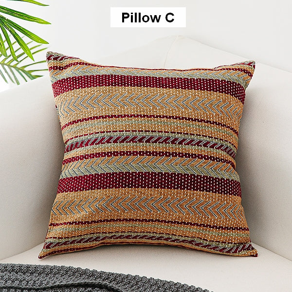 Bohemian Decorative Sofa Pillows, Geometric Pattern Chenille Throw Pillow for Couch, Decorative Throw Pillows-Grace Painting Crafts