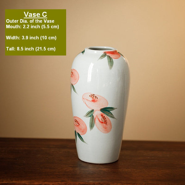 Porcelain Flower Vases, Handmade Water Holding Flower Vases, Modern Flower Vase Centerpiece on Table, Ceramic Bouquet Vases-Grace Painting Crafts