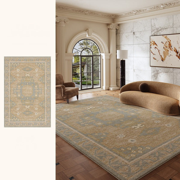 Vintage Soft Turkish Rug for Living Room, Large Modern Rugs under Dining Room Table, Contemporary Abstract Rugs Next to Bed, Geometric Modern Carpets for Office-Grace Painting Crafts