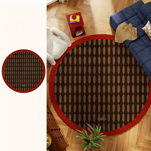 Geometric Modern Rugs for Living Room, Mid Century Circular Rugs for Bedroom, Abstract Contemporary Round Rugs under Chairs, Modern Rugs for Dining Room-Grace Painting Crafts