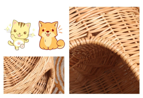 Triple-Layer Cat Bed, Large Cat House Basket with Washable Cushion for Indoor Cats and Dogs-Grace Painting Crafts