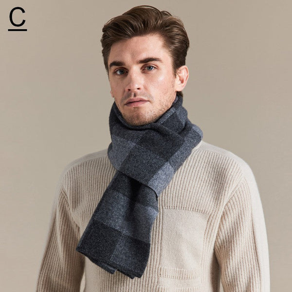 Plaid Scarf for Men, Business Wool Scarf for Gentleman, Men's Winter Scarf, Men's Wool Scarf Winter, Modern Fashion Scarf, Formal Men Scarf Styles, Pure Wool Scarf-Grace Painting Crafts