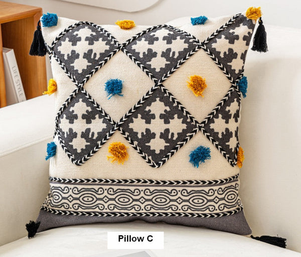 Decorative Throw Pillows for Couch, Geometric Modern Pillow Covers, Oriental Square Pillows for Bedroom, Bohemian Decorative Sofa Pillows-Grace Painting Crafts