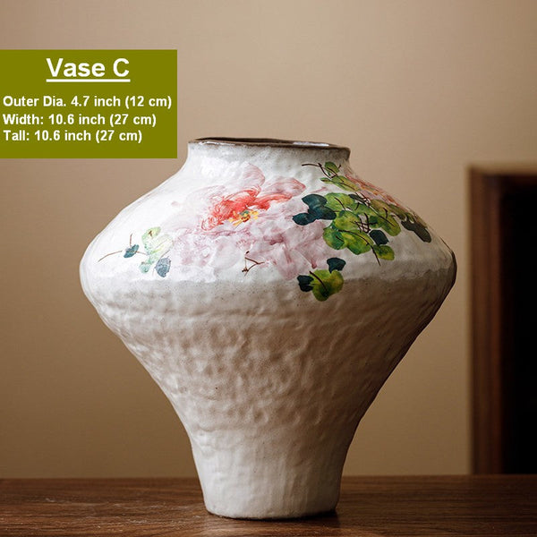 Modern Porcelain Flower Vases, Flower Vases on Table, Handmade Water Holding Flower Vases, Centerpiece on Dining Table, Ceramic Bouquet Vases-Grace Painting Crafts