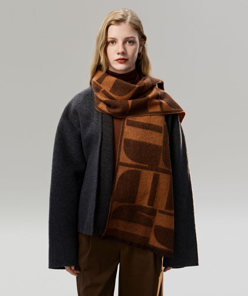 Casual Scarf for Women, Modern Wool Scarf for Women, Fashion Designer Scarf, Cold Weather Scarf, Winter Scarf, Soft Cashmere Scarf for Women-Grace Painting Crafts