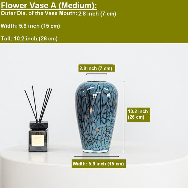 Glass Bud Vases, Bouquet Flower Vase, Colored Glaze Vase for Modern Home Decor, Handmade Liuli Vases, Centerpiece Vases on Table-Grace Painting Crafts
