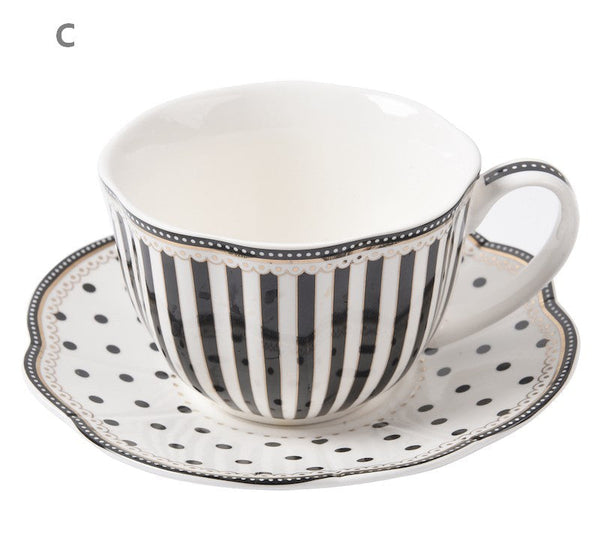 Unique Porcelain Cup and Saucer, Afternoon British Tea Cups, Creative Porcelain Tea Cup Saucer Set, Elegant Modern Ceramic Coffee Cups-Grace Painting Crafts