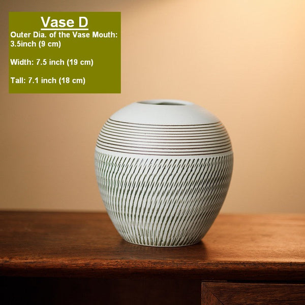 Centerpiece on Dining Table, Large Flower Vase on Table, Pottery Flower Vases Urn, Modern Bouquet Flower Vases, Handmade Water Holding Flower Vases-Grace Painting Crafts