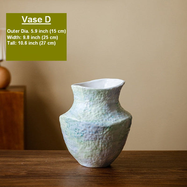 Centerpiece on Dining Table, Modern Porcelain Flower Vases, Handmade Water Holding Flower Vases, Ceramic Bouquet Vases, Flower Vases on Table-Grace Painting Crafts
