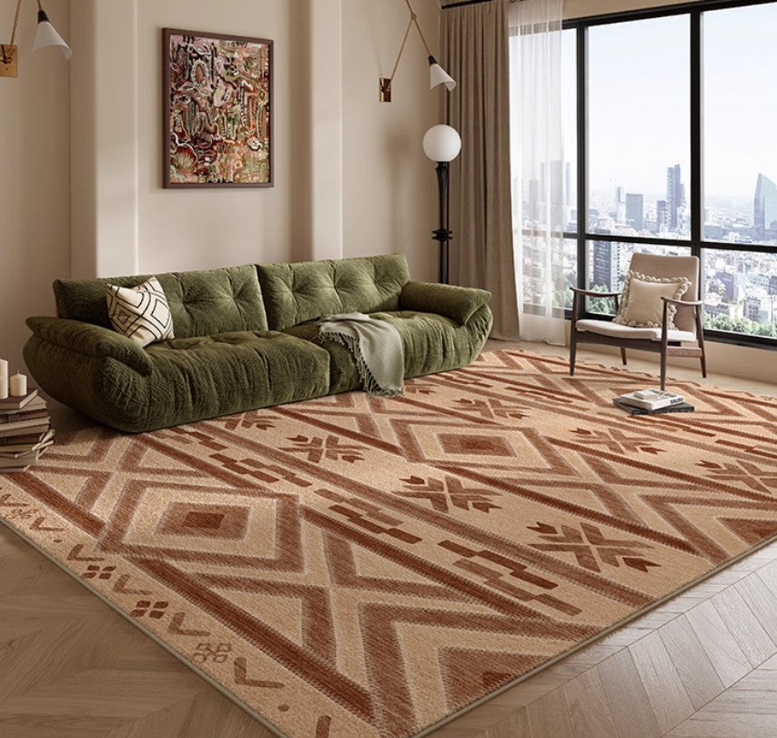 Mid Century Modern Rugs Next to Bed, Contemporary Rugs for Bedroom, Abstract Modern Carpets for Living Room, Modern Rugs for Dining Room-Grace Painting Crafts