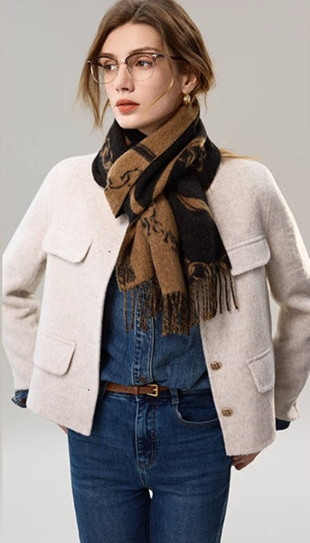 Cold Weather Scarf, Fashion Scarf, Soft Cashmere Scarf for Girls, Elegant Designer Scarf, Holiday Women Scarf, Christmas Gifts for Her, Modern Wool Scarf, Warm Winter Scarf-Grace Painting Crafts