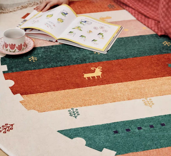 Modern Rugs for Children's Room, Geometric Modern Rug Ideas for Living Room, Circular Modern Rugs for Bathroom, Abstract Contemporary Round Rugs for Dining Room-Grace Painting Crafts