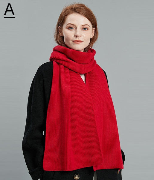 Fashion Designer Scarf, Cold Weather Scarf, Casual Scarf for Women, Red Winter Scarf, Modern Wool Scarf for Women, Soft Cashmere Scarf for Women-Grace Painting Crafts