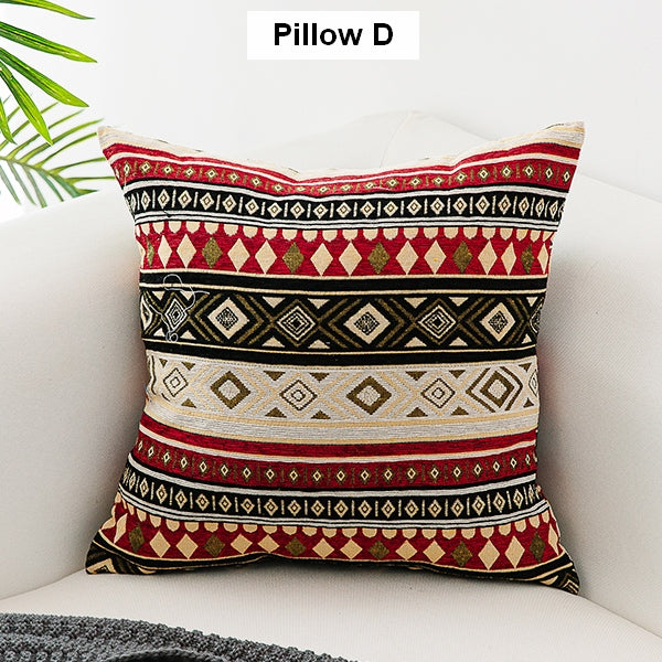 Unique Bohemian Decorative Sofa Pillows, Extra Large Geometric Pattern Chenille Throw Pillows, Oriental Throw Pillow for Couch-Grace Painting Crafts