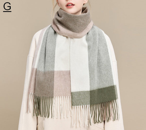 Elegant Wool Scarves, Winter Wool Scarf, Warm Winter Scarf, Holiday Scarf, Christmas Gifts for Her, Cold Weather Scarf, Fashion Scarf, Soft Cashmere Scarf for Girls-Grace Painting Crafts