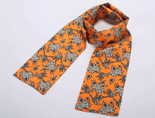 Casual Silk Scarf Men, Lightweight Short Silk Scarf, Mens Dress Silk Scarf, Short Silk Ascot Men, Silk Scarf For Blazer, Mens Summer Silk Scarf-Grace Painting Crafts
