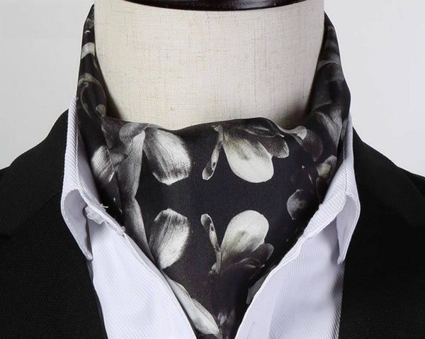 Lightweight Short Silk Scarf, Casual Silk Scarf Men, Mens Dress Silk Scarf, Short Silk Ascot Men, Silk Scarf For Blazer, Mens Summer Silk Scarf-Grace Painting Crafts