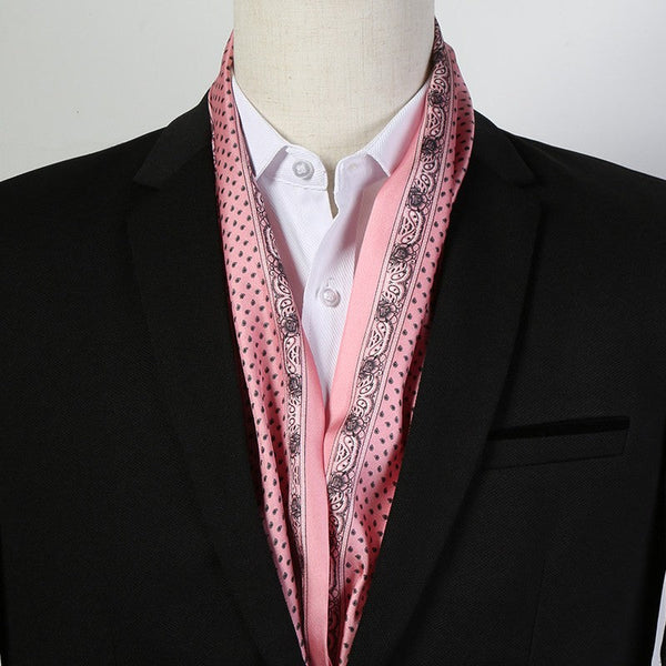 Mens Dress Silk Scarf, Short Silk Ascot Men, Lightweight Short Silk Scarf, Casual Silk Scarf Men, Silk Scarf For Blazer, Mens Summer Silk Scarf-Grace Painting Crafts
