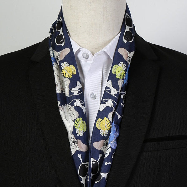 Short Silk Ascot Men, Silk Scarf For Blazer, Mens Summer Silk Scarf, Narrow Pure Silk Scarf, Short Silk Neckerchief Men, Soft Silk Short Scarf, Business Slim Silk Scarf, Mens Thin Silk Neck Scarf-Grace Painting Crafts