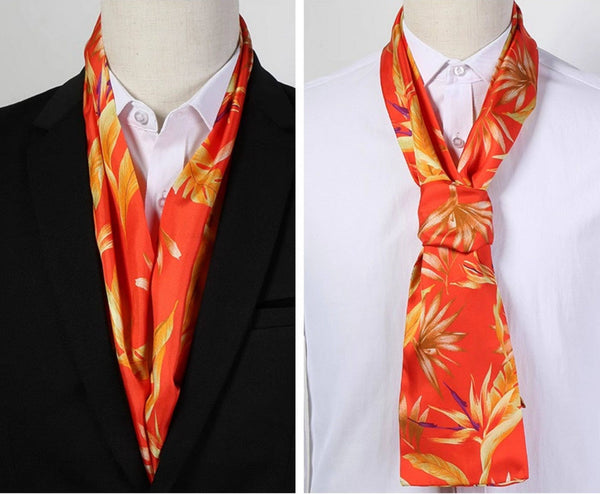 Narrow Pure Silk Scarf, Short Silk Neckerchief Men, Short Silk Ascot Men, Silk Scarf For Blazer, Mens Summer Silk Scarf, Soft Silk Short Scarf, Business Slim Silk Scarf, Mens Thin Silk Neck Scarf-Grace Painting Crafts