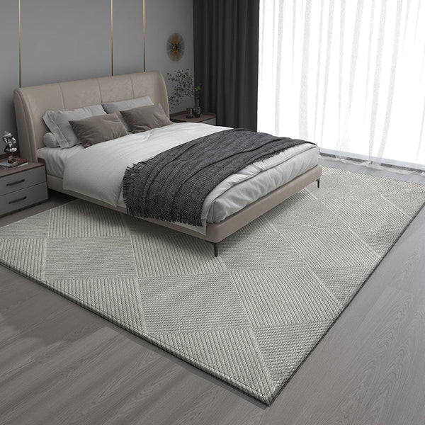 Gray Contemporary Modern Rugs for Living Room, Extra Large Modern Rugs for Bedroom, Geometric Modern Rug Placement Ideas for Dining Room-Grace Painting Crafts