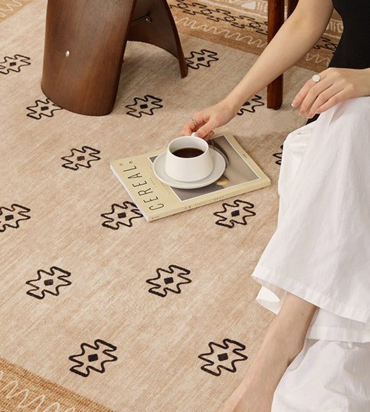 Abstract Contemporary Modern Rugs, Modern Rugs for Dining Room, Geometric Contemporary Rugs Next to Bed, Mid Century Area Rugs for Living Room-Grace Painting Crafts